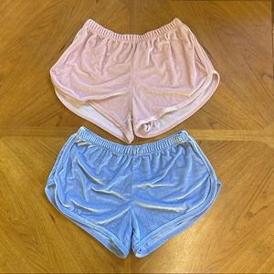 BUNDLE OF 2 BRANDY MELVILLE LISETTE VELVET SHORTS